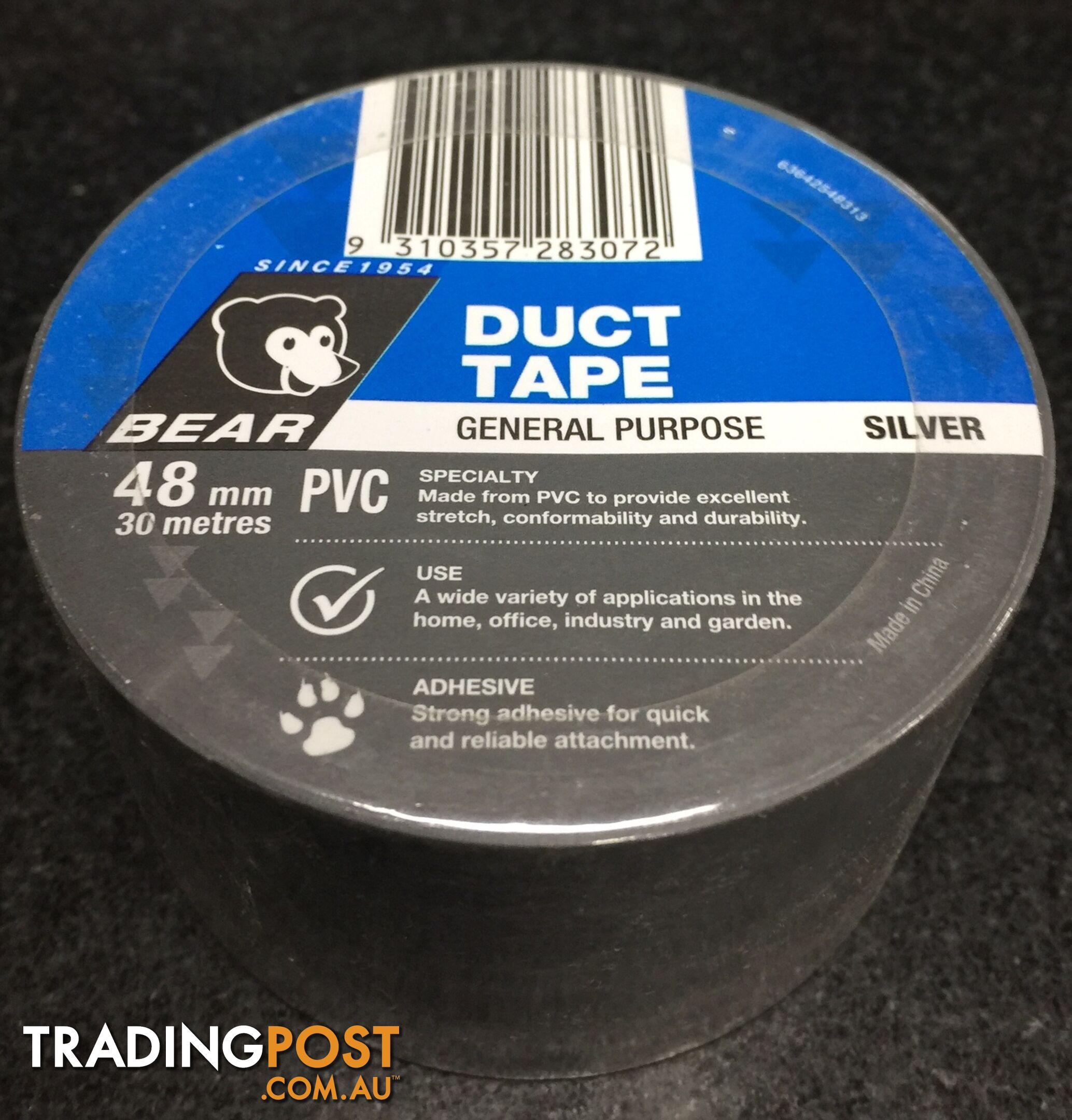 Duct Tape Black Bear PVC 48mm x 30 Metres Norton 63642583589