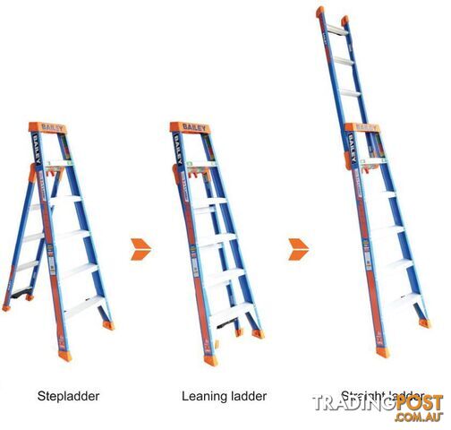 Fibreglass Ladder 2.1 Metres Multipurpose Step/Leaning/Straight Bailey FS13885