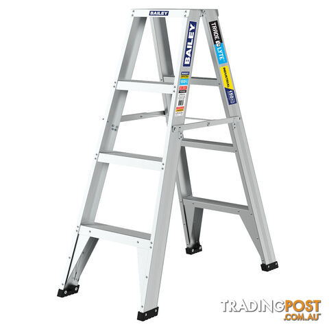 Trade Lyte Double Sided 4 Step StepLadder 1.2m 150kg Bailey FS14020