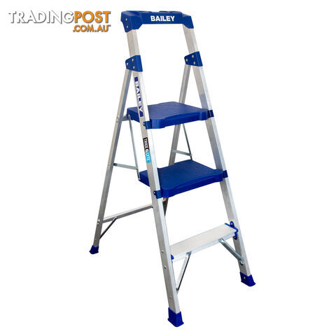 Aluminium Industrial Twin Platform Step Stool 3 135kg Ladder Bailey FS14040