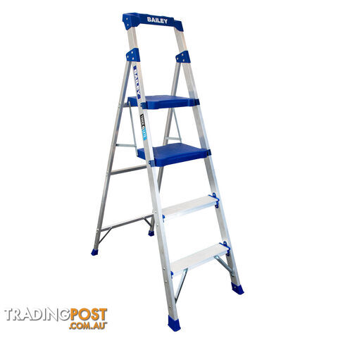 Aluminium Industrial Twin Platform Step Stool 4 135kg Ladder Bailey FS14041