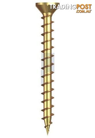 10-08X 50mm Zinc Yellow Passivate Finish Chipboard Countersunk Ribbed Phillips...