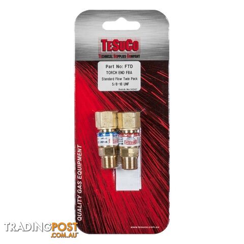 Flashback Arrestor Oxygen/Fuel Standard Flow Torch End FTD
