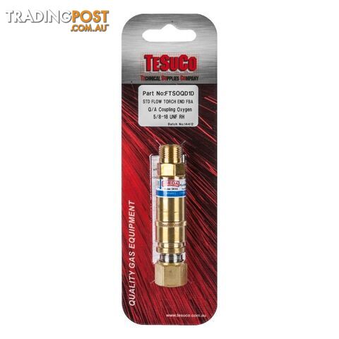 Flashback Arrestor Oxygen Std Flow Q/A Coupler Torch End FTSOQD1D
