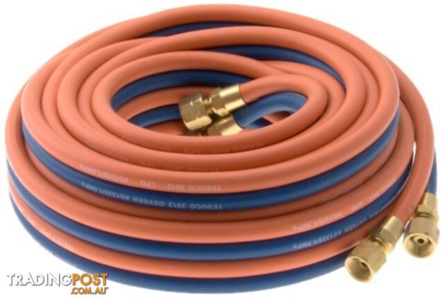 Twin Hose Oxygen / LPG 5 Metre Coil 5mm ID HA0505-OLP GWTWOL5 400177 UFLPGTH5M