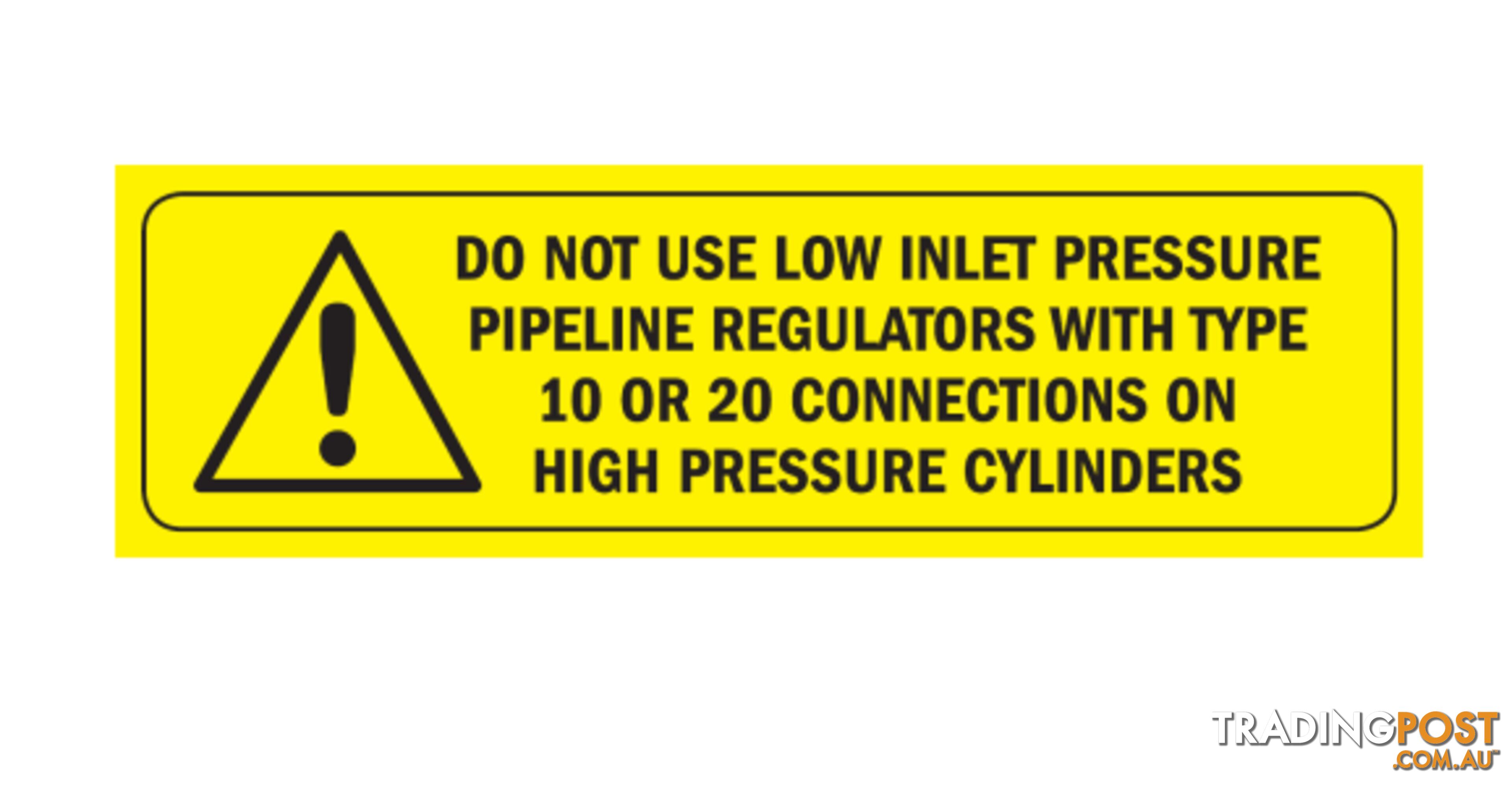 Label Pipeline Low Pressure Warning (1 Pack = 100 Labels) Tesuco W-MANLAB-04