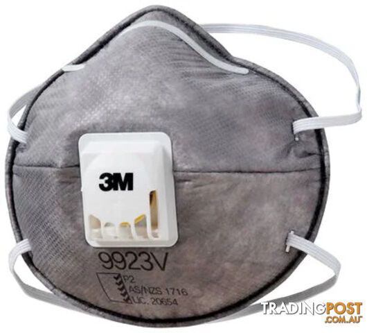 Cupped Particulate Respirator 9923V, P2 Valved with Organic Vapour Relief Pkt : 10