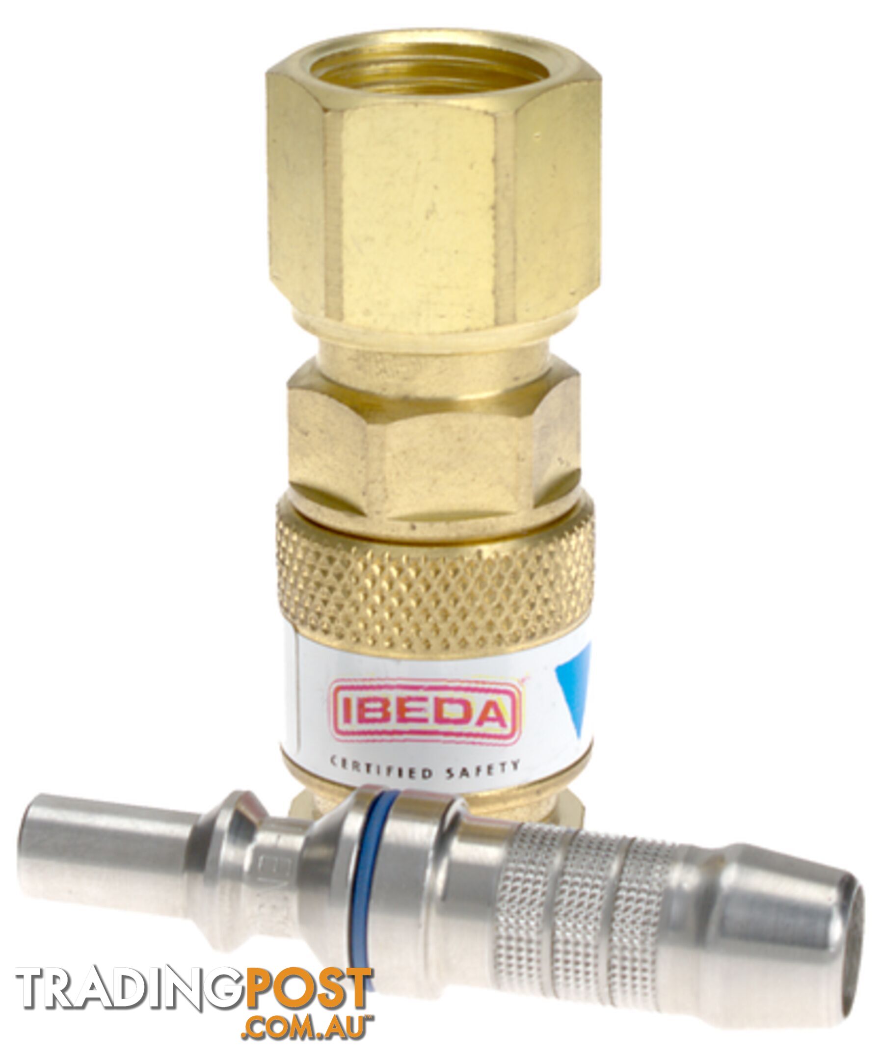 Quick Action Coupler Oxygen EN561 Regulator End 5/8 UNF FM With 10 mm Hose Tail