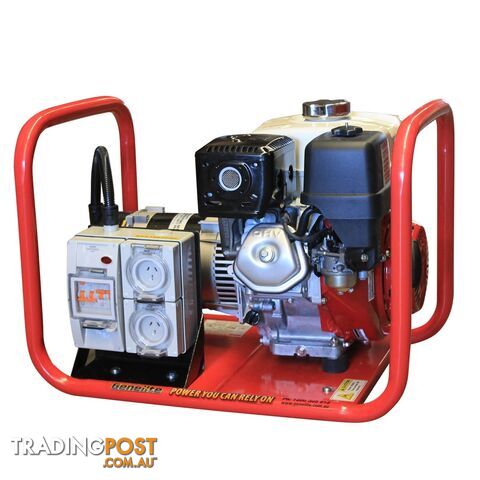 4.5kVA Open Frame Portable Petrol Generator Hire Spec Honda GH4000H