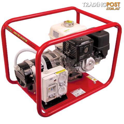 6kVA Open Frame Portable Petrol Generator Hire Spec Honda GH5000H