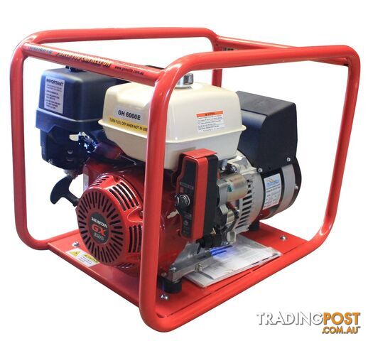 7.5kVA Open Frame Portable Petrol Generator Electric Start Honda GH6000E - photo 3 of 3