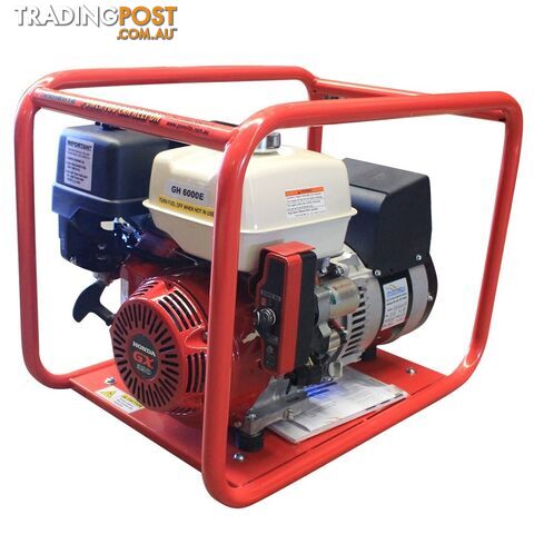 7.5kVA Open Frame Portable Petrol Generator Electric Start Hire Spec Honda...
