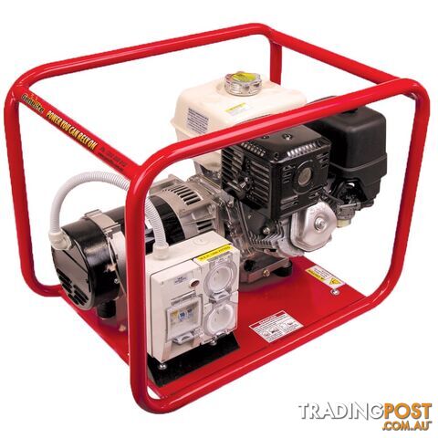 7.5kVA Open Frame Portable Petrol Generator Hire Spec Honda GH6000H