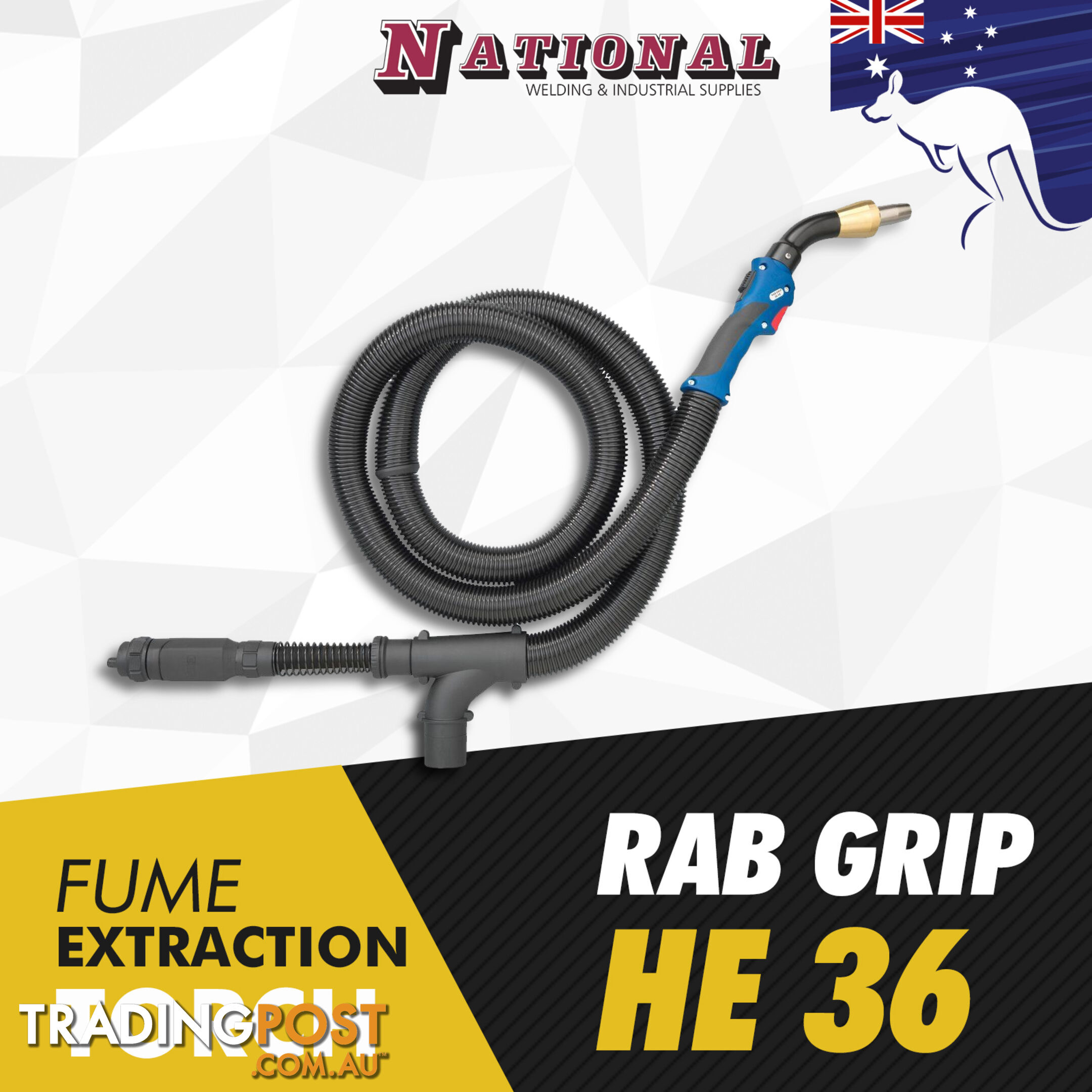 Fume Extraction Torch Rab Grip 36 HE 45Â° 4 Metres Binzel 614.0177.1