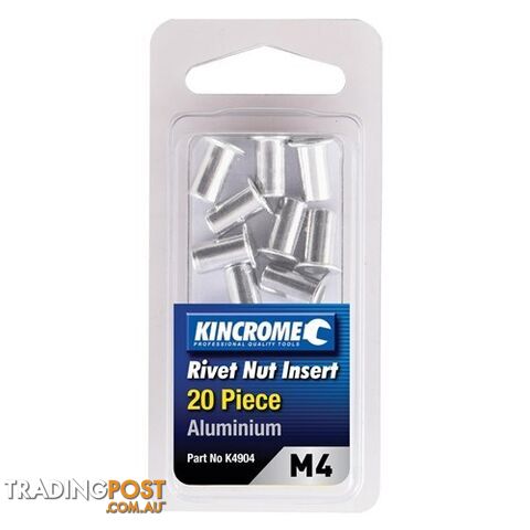 Rivet Nut Insert M4 (Aluminium) - 20 Pack Kincrome K4904