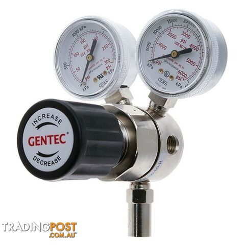 Gentec 1S Regulator 6.0 Purity Chrome Plated In: 30,000 kPa Out: 680 kPa