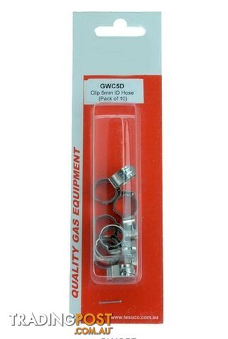 5mm ID Hose clamp (Pack of 10) GWC5D