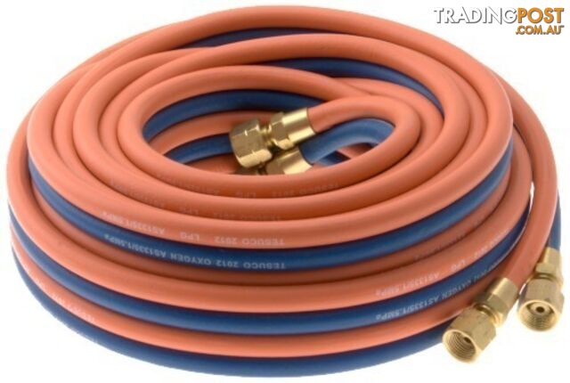 Twin Hose 15 Metres Oxygen/ Lpg 10mm ID Tesuco GWTW1OL15