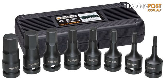 1/2" Drive Metric Hex Bit Set Geiger GX12HBSM