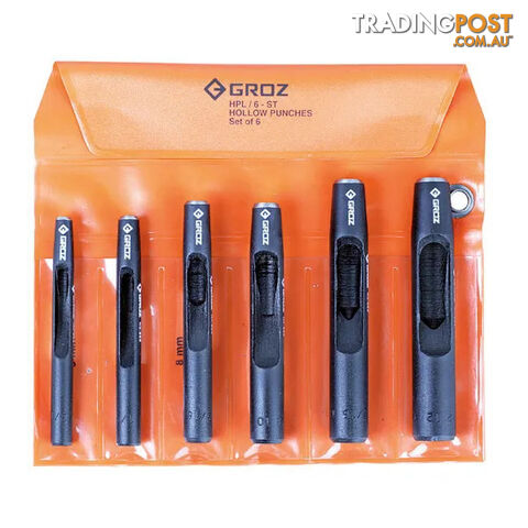 Groz Hollow Punch Set 5-12mm 6 Piece HPL/6/ST GZ-26391
