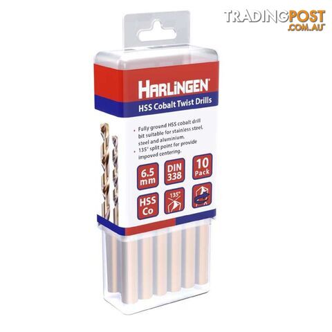 1mm HSS Straight Shank Twist Drill Pack of 10 Harlingen H-11-008-LC025-P