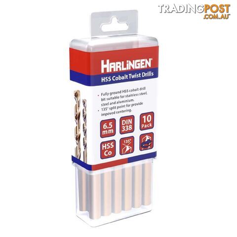 1.6mm HSS Straight Shank Twist Drill Pack of 10 Harlingen H-11-008-LC037-P