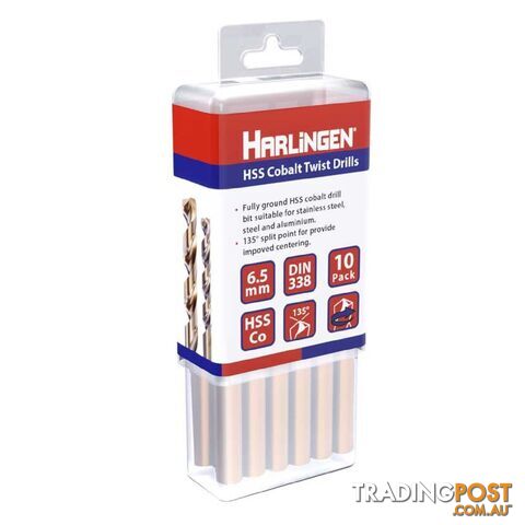 2mm HSS Straight Shank Twist Drill Pack of 10 Harlingen H-11-008-LC045-P