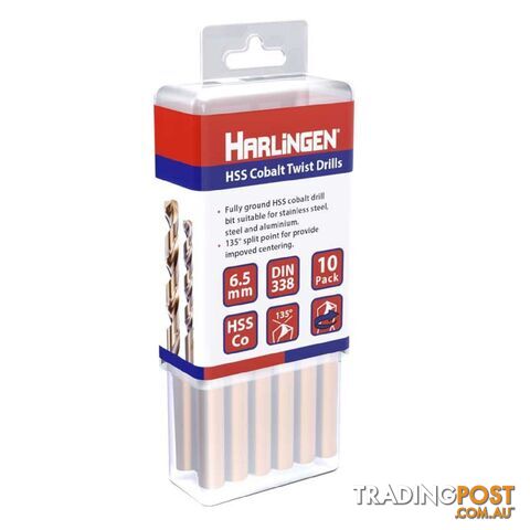 2.5mm HSS Straight Shank Twist Drill Pack of 10 Harlingen H-11-008-LC055-P
