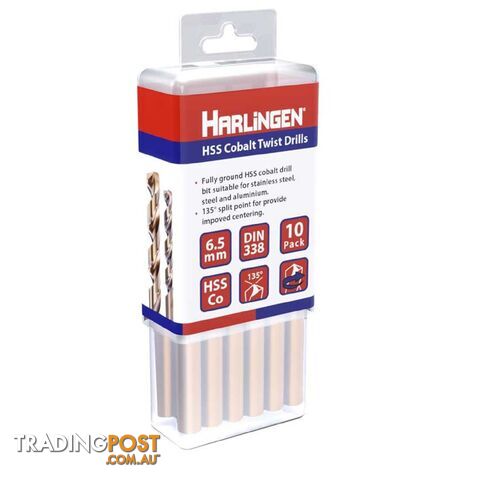 2.9mm HSS Straight Shank Twist Drill Pack of 10 Harlingen H-11-008-LC063-P