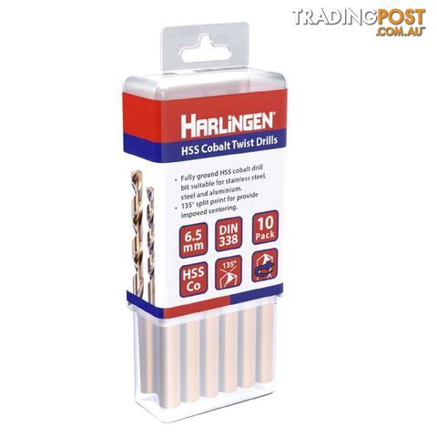 3.5mm HSS Straight Shank Twist Drill Pack of 10 Harlingen H-11-008-LC070-P