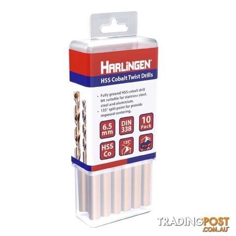 4mm HSS Straight Shank Twist Drill Pack of 10 Harlingen H-11-008-LC075-P