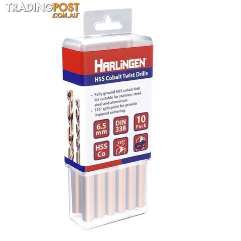 5.3mm HSS Straight Shank Twist Drill Pack of 10 Harlingen H-11-008-LC088-P