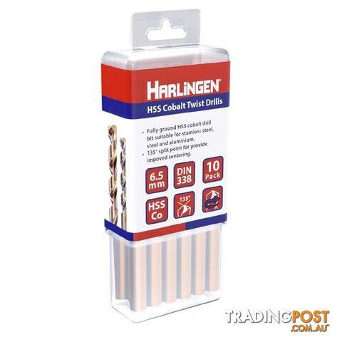 6mm HSS Straight Shank Twist Drill Pack of 10 Harlingen H-11-008-LC095-P
