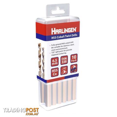 6.8mm HSS Straight Shank Twist Drill Pack of 10 Harlingen H-11-008-LC103-P