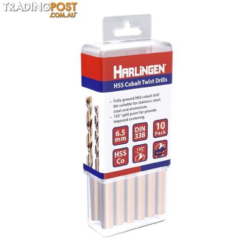 8mm HSS Straight Shank Twist Drill Pack of 10 Harlingen H-11-008-LC115-P