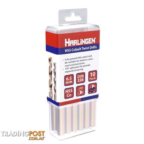 8.8mm HSS Straight Shank Twist Drill Pack of 5 Harlingen H-11-008-LC123-P