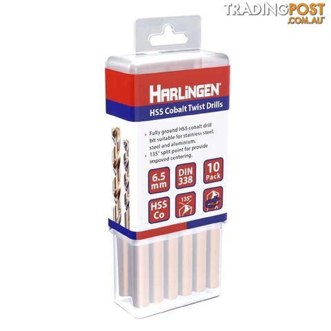 10.5mm HSS Straight Shank Twist Drill Pack of 5 Harlingen H-11-008-LC140-P