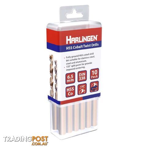 12.5mm HSS Straight Shank Twist Drill Pack of 5 Harlingen H-11-008-LC160-P