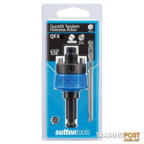 Holesaw H103 QFX Arbor Quick Fit 5/8UNF suit 32 to 152mm Sutton Tools H103QFX