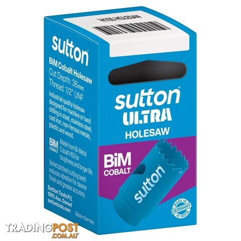 Holesaw H105 Bi-Metal Cobalt Ultra Boxed 19mm Sutton Tools H1050190