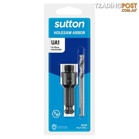Arbor H112 UA1 Suits Holesaw 14-30MM 1/2UNF Hangpack Sutton Tools H112UA1