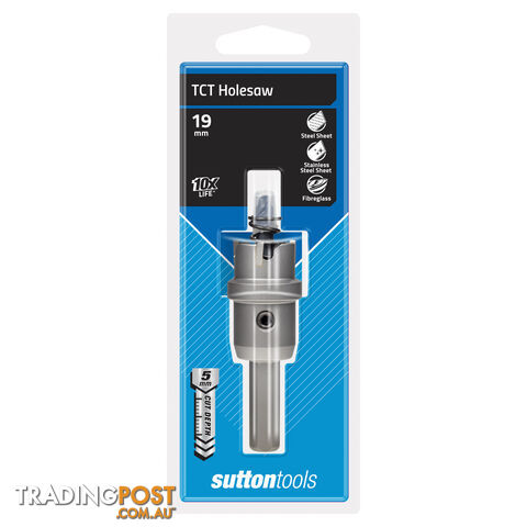 TCT Hole Cutter H118 19 x 5mm HMTS Sutton Tools H1180190