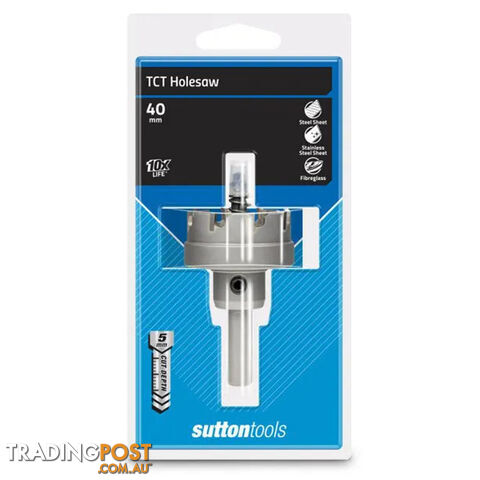 TCT Hole Cutter H118 40 x 5mm HMTS Sutton Tools H1180400