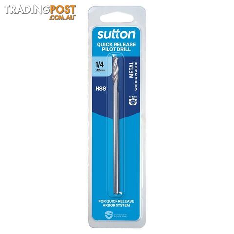 Drill H122 Pilot HSS Suits Quick-Release 125MM Hangpack Sutton Tools H1226106