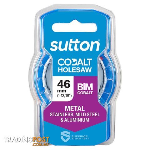 Holesaw H125 Bi-Metal Cobalt HD-Cobalt Hangpack 46mm Sutton Tools H1250460