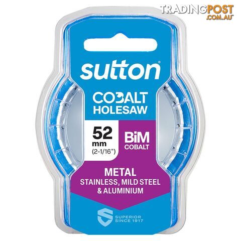 Holesaw H125 Bi-Metal Cobalt HD-Cobalt Hangpack 52mm Sutton Tools H1250520