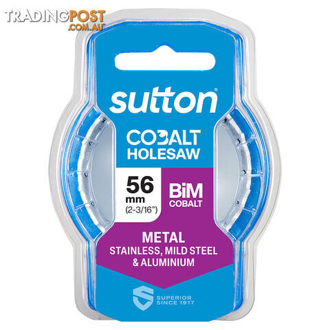 Holesaw H125 Bi-Metal Cobalt HD-Cobalt Hangpack 56mm Sutton Tools H1250560