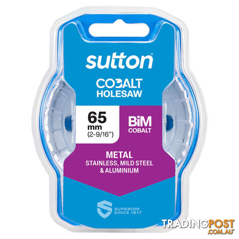 Holesaw H125 Bi-Metal Cobalt HD-Cobalt Hangpack 65mm Sutton Tools H1250650