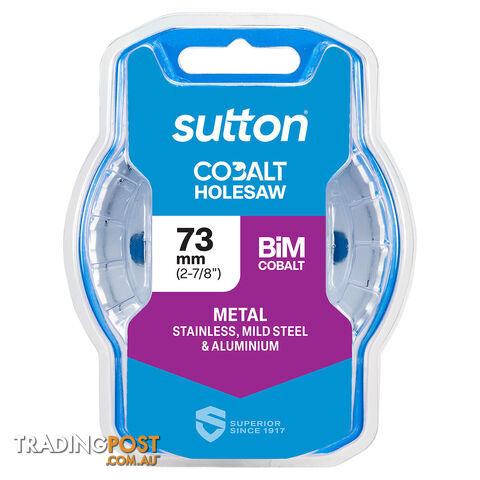 Holesaw H125 Bi-Metal Cobalt HD-Cobalt Hangpack 73mm Sutton Tools H1250730
