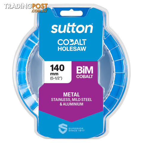 Holesaw H125 Bi-Metal Cobalt HD-Cobalt Hangpack 140mm Sutton Tools H1251400